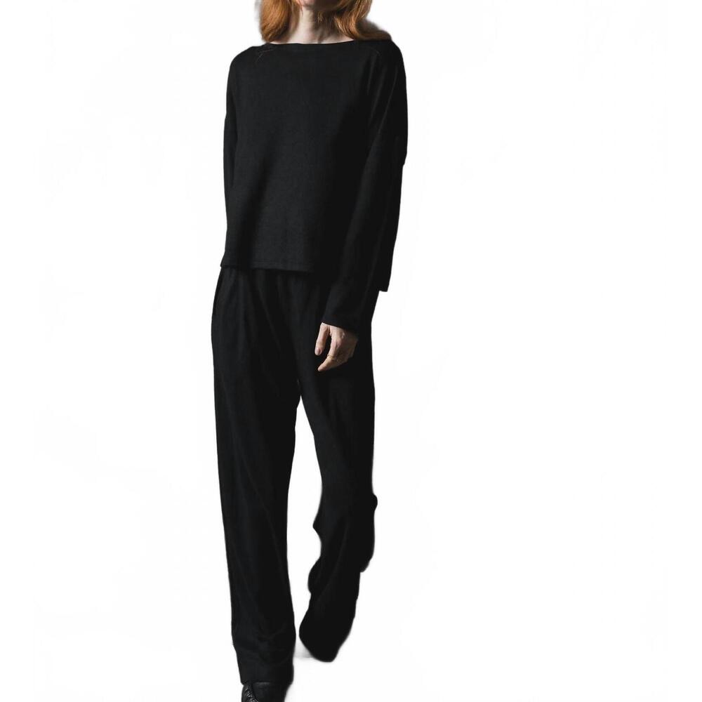 NEW RIPLEY RADER sweater-knit boat neck top in black